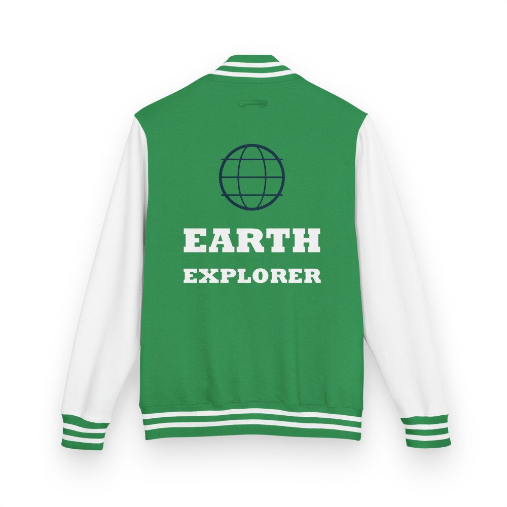 Geographical Effect Earth Explorer Varsity Jacket Kelly Green/Arctic White