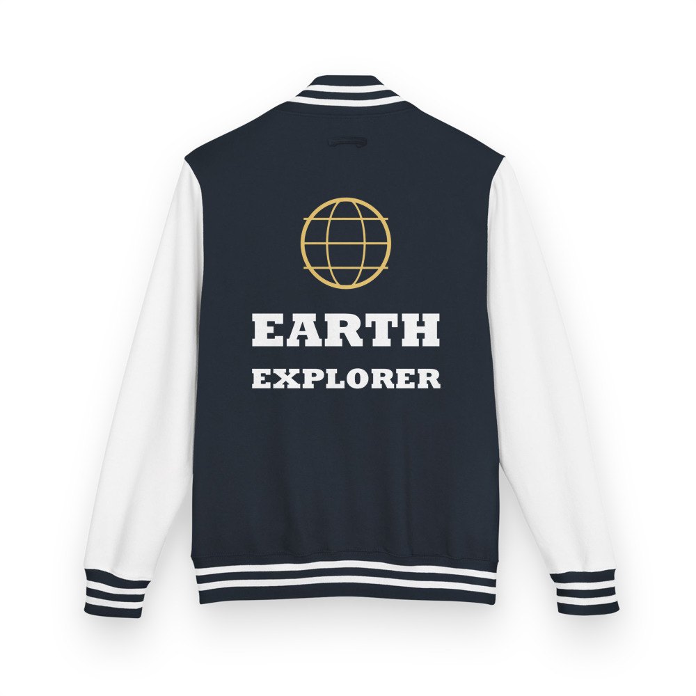 Geographical Effect Earth Explorer Varsity Jacket Oxford Navy/Arctic White