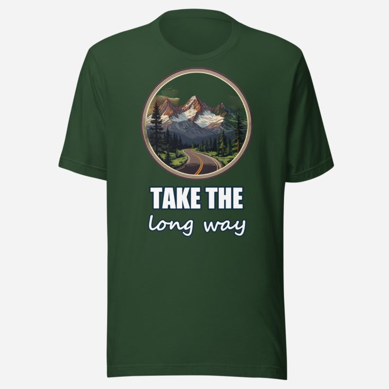 Geographical Effect Take The Long Way Badge Tee Forest