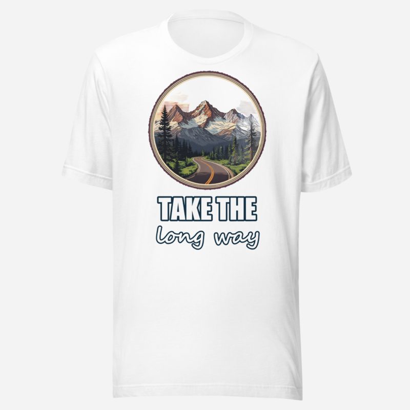 Geographical Effect Take The Long Way Badge Tee in White