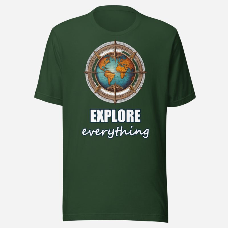 Geographical Effect Explore Everything Globe Tee in Forest