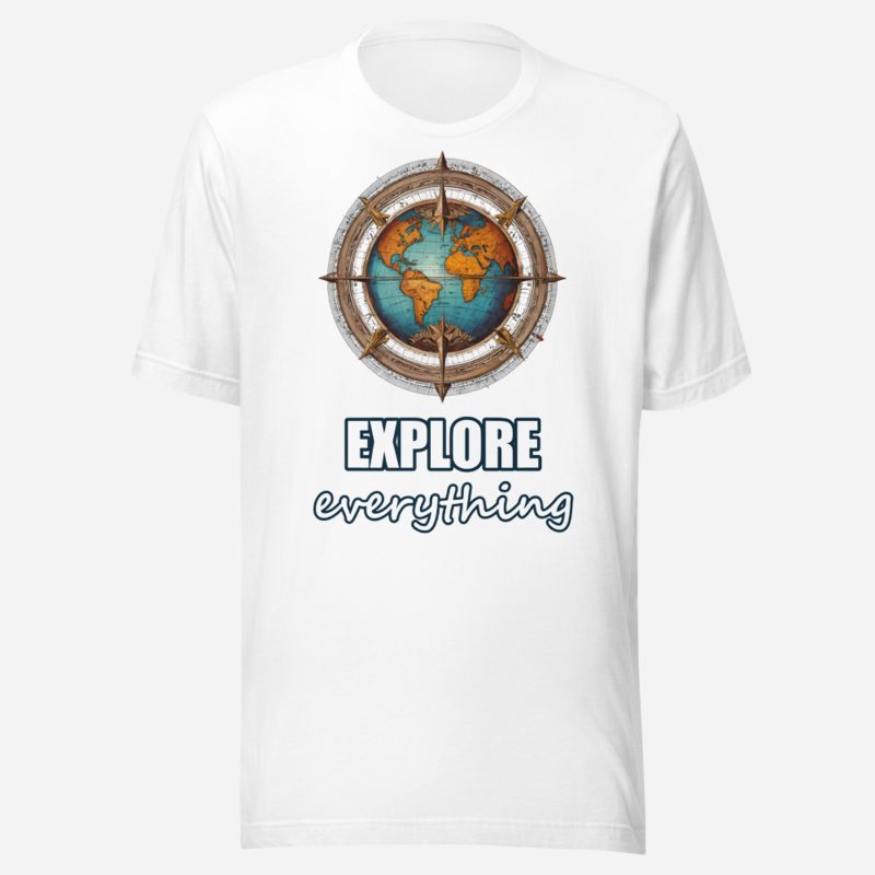 Geographical Effect Explore Everything Globe Tee in White