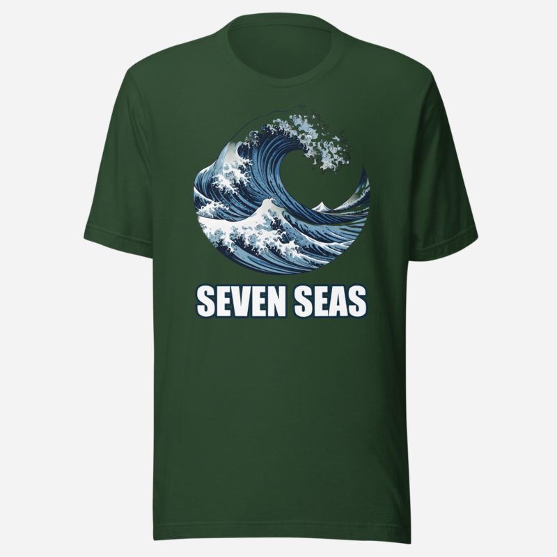 Geographical Effect Seven Seas Wave Tee in Forest