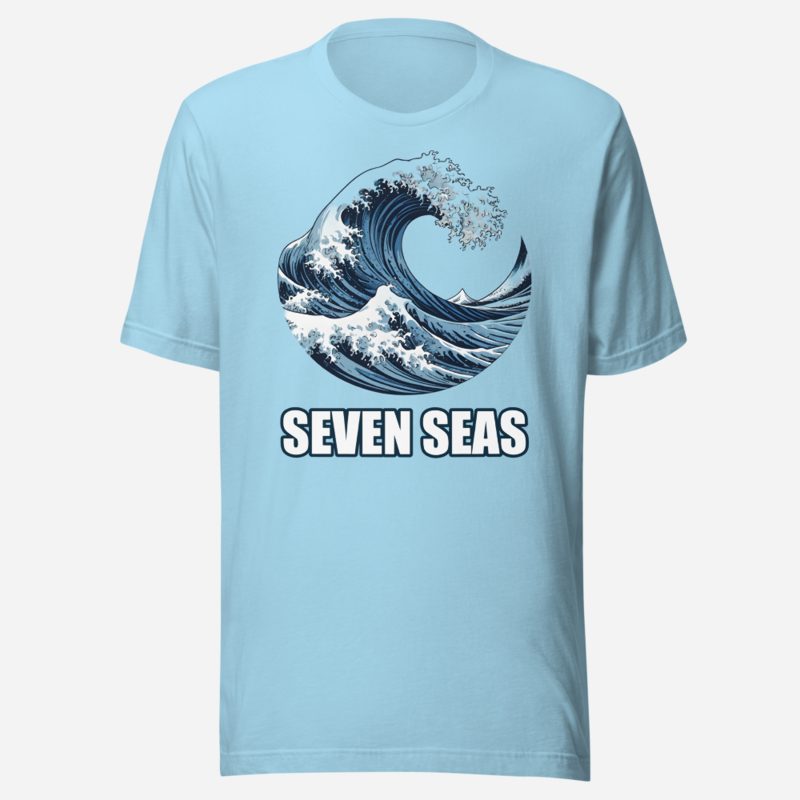 Geographical Effect Seven Seas Wave Tee Ocean Blue