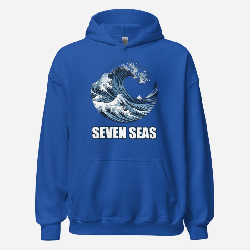 Geographical Effect Seven Seas Wave Hoodie in Royal
