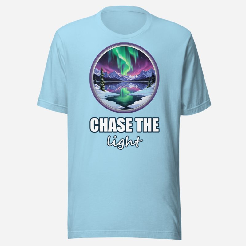 Geographical Effect Chase The Light Aurora Tee Ocean Blue