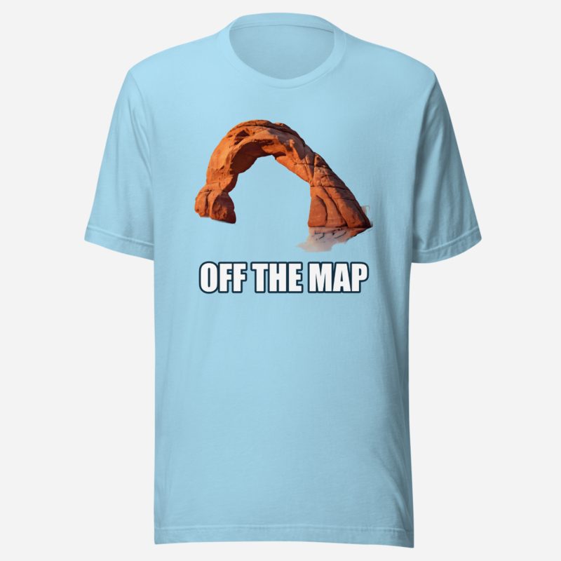 Geographical Effect Off The Map Arch Tee in Ocean Blue