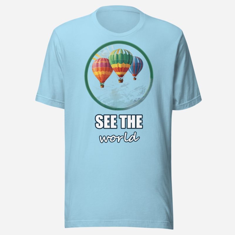 Geographical Effect See The World Balloons Tee Ocean Blue