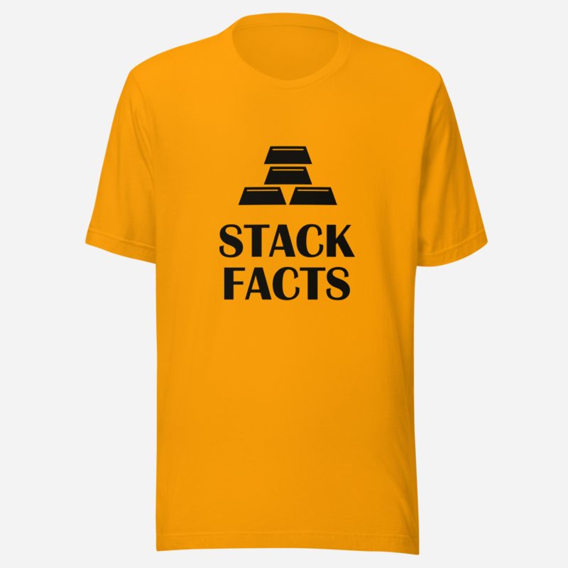 Gold For Real Stack Facts Tee in Gold