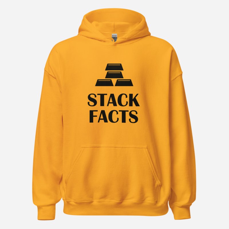 Gold For Real Stack Facts Hoodie in Gold