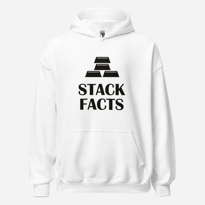 Gold For Real Stack Facts Hoodie in White