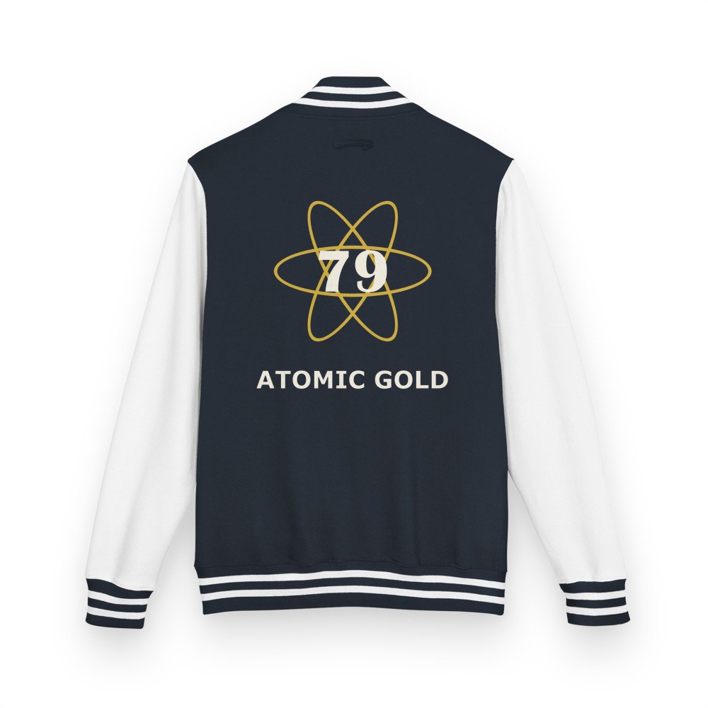 Gold For Real Atomic Gold 79 Varsity Jacket in Oxford Navy/Arctic White