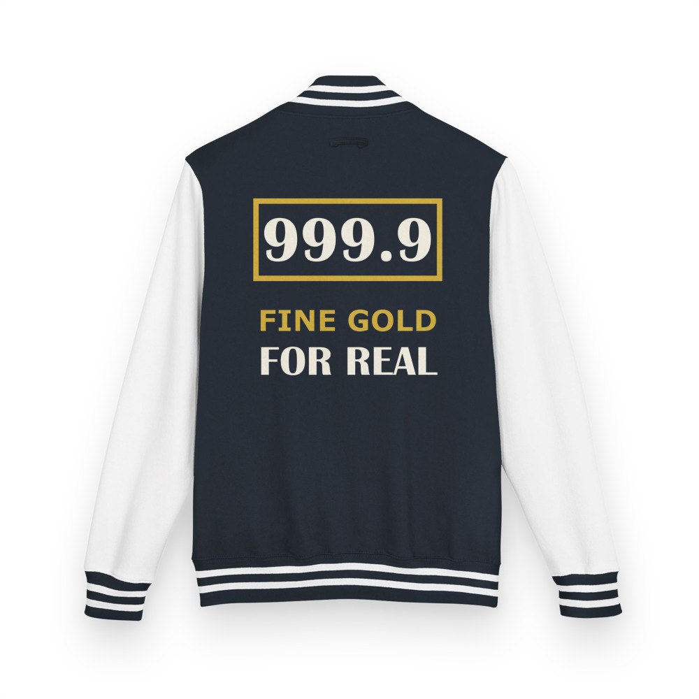 Gold For Real 999.9 Fine Gold Varsity Jacket Oxford Navy/Arctic White