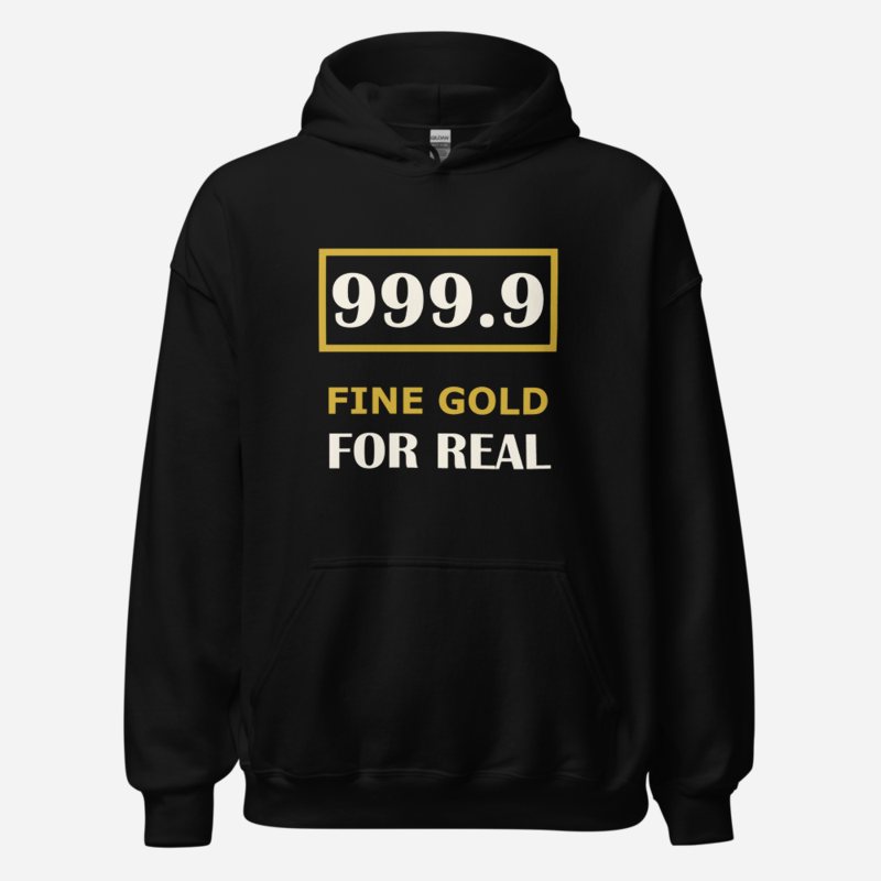 Gold For Real 999.9 Fine Gold Hoodie in Black