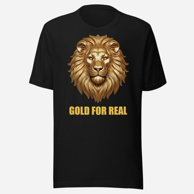 Gold For Real Golden Lion Tee in Black
