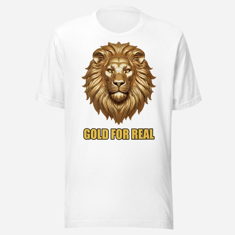 Gold For Real Golden Lion Tee in White