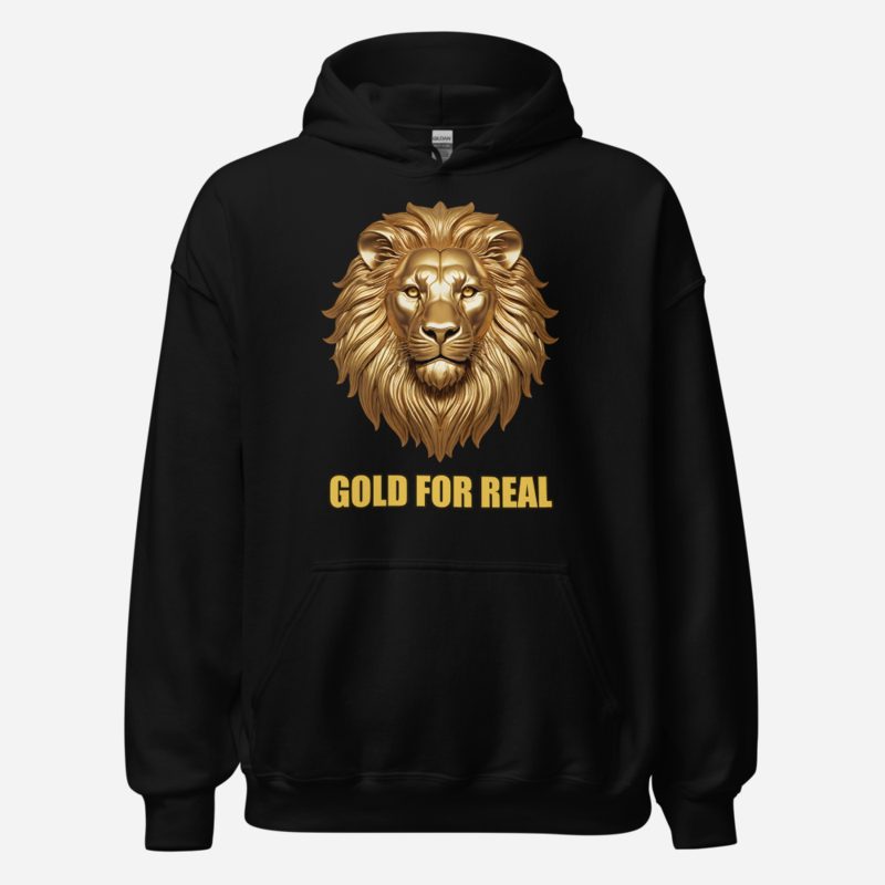 Gold For Real Golden Lion Hoodie in Black