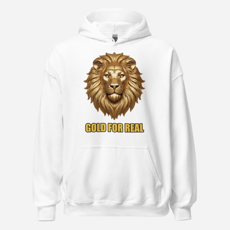 Gold For Real Golden Lion Hoodie in White