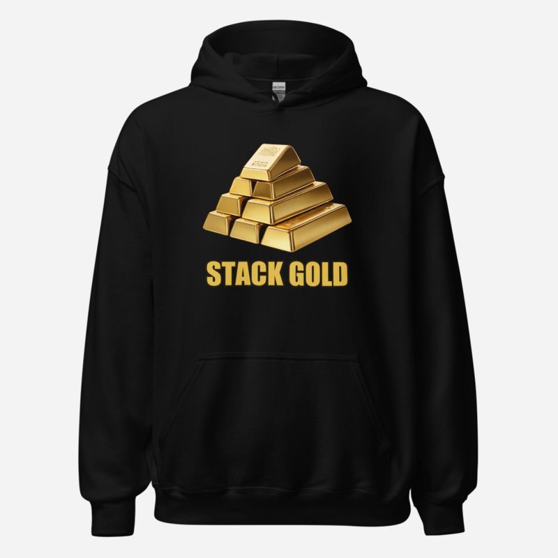 Gold For Real Stack Gold Bars Hoodie in Black