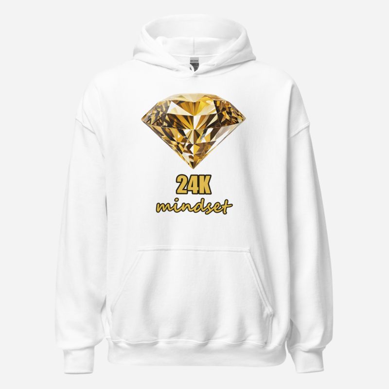 Gold For Real 24K Mindset Diamond Hoodie White