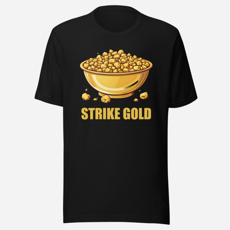 Gold For Real Strike Gold Pan Tee in Black