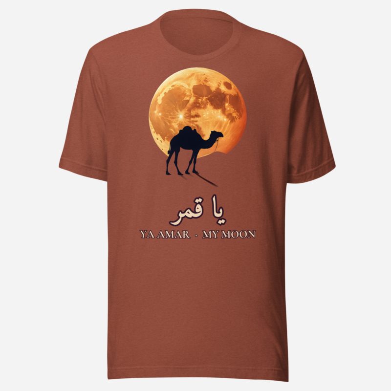 Hala Habibi Ya Amar Desert Moon Tee in Heather Clay