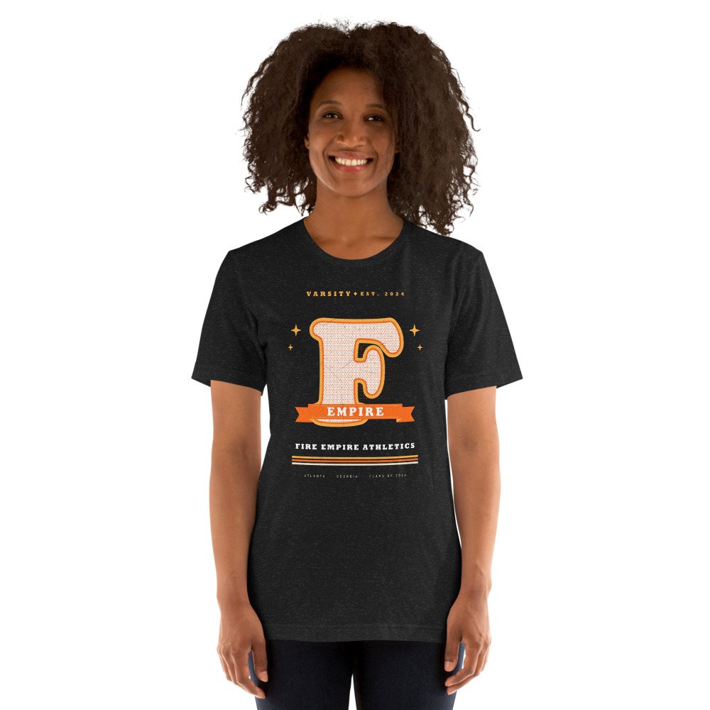 Fire Empire Varsity F Letterman Empire Tee Front
