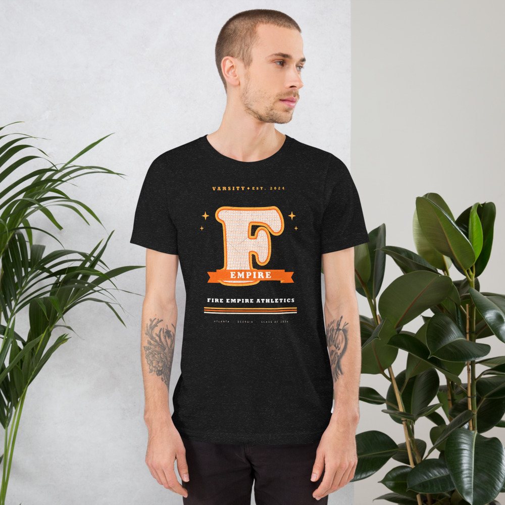 Fire Empire Varsity F Letterman Empire Tee Front