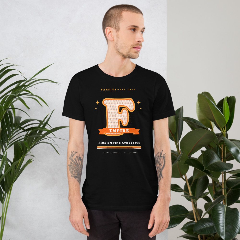 Fire Empire Varsity F Letterman Empire Tee Front