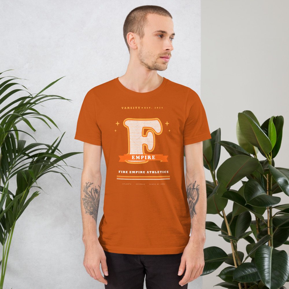 Fire Empire Varsity F Letterman Empire Tee Front