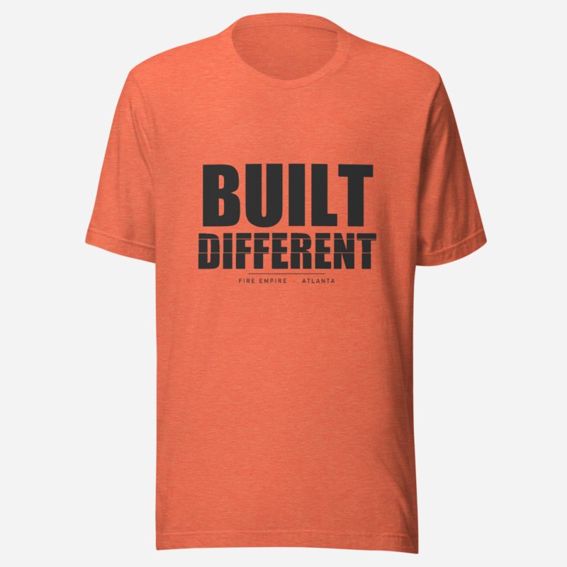 Fire Empire Built Different Tee Heather Orange