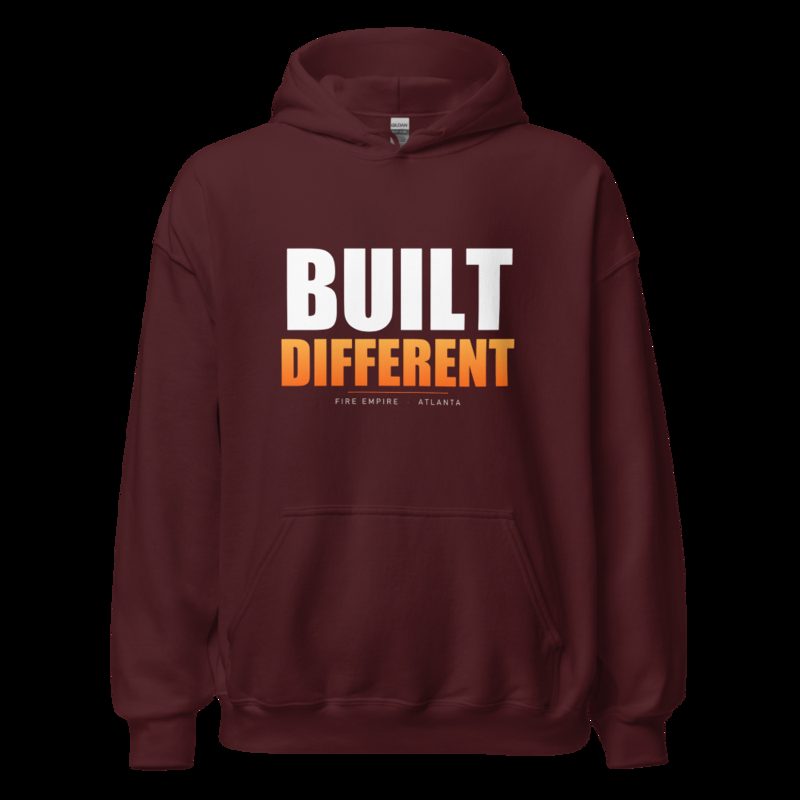 Fire Empire Built Different Hoodie Maroon
