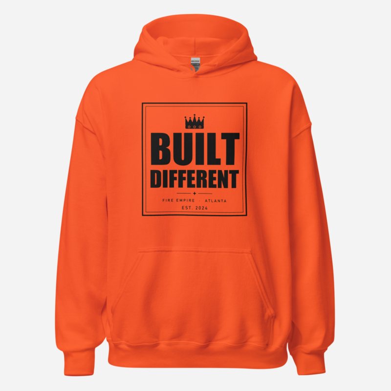 Fire Empire Built Different Lux Hoodie in Orange