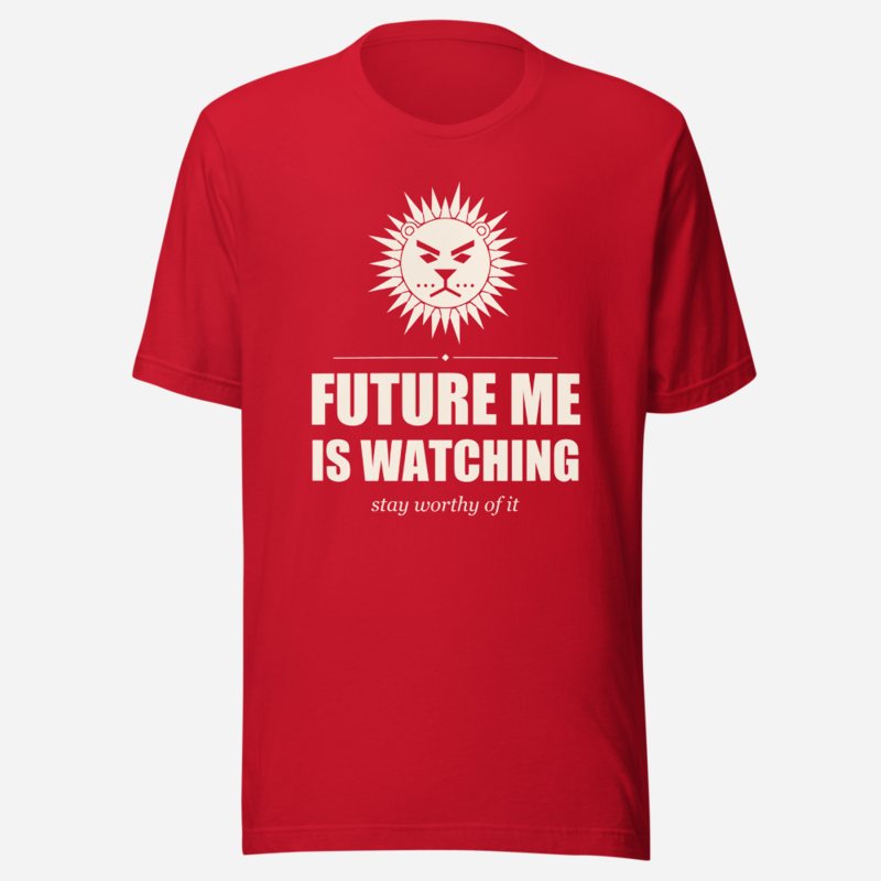 Fire Empire Future Me Is Watching Motivation Tee in Red