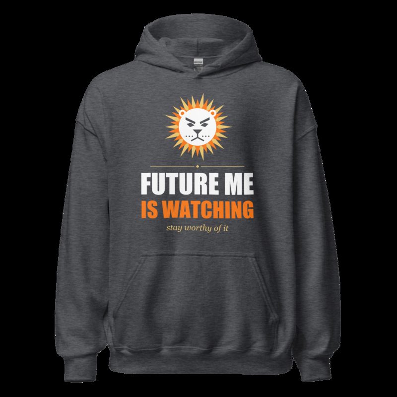 Fire Empire Future Me Is Watching Motivation Hoodie Dark Heather