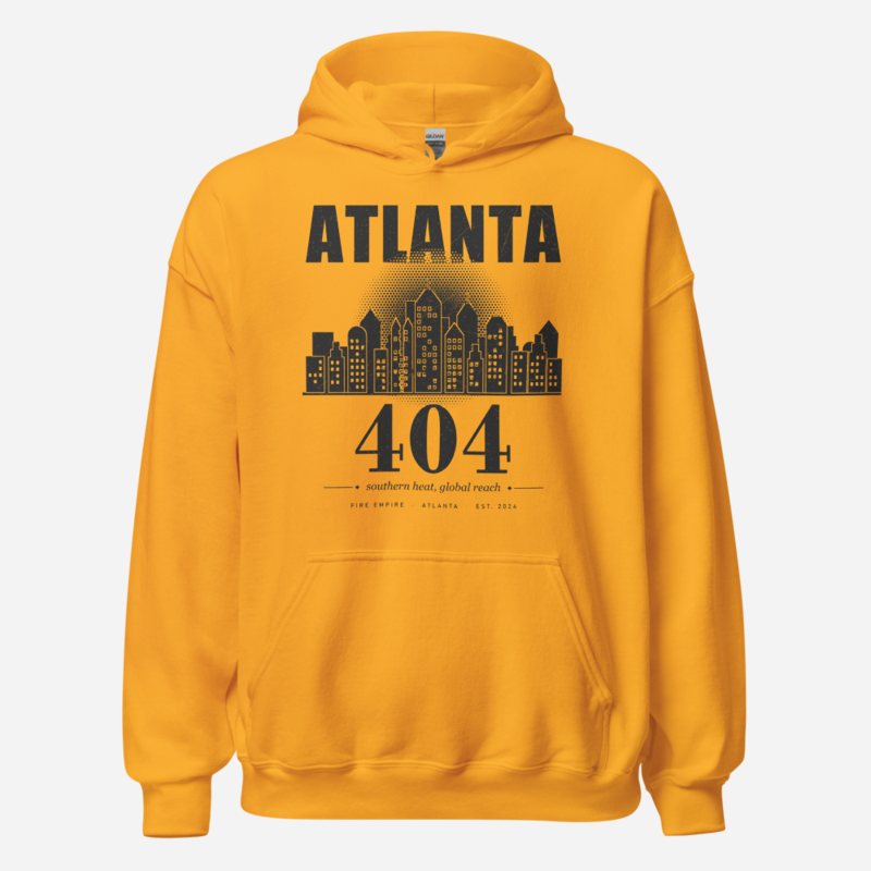 Fire Empire Atlanta 404 Skyline Empire Hoodie in Gold