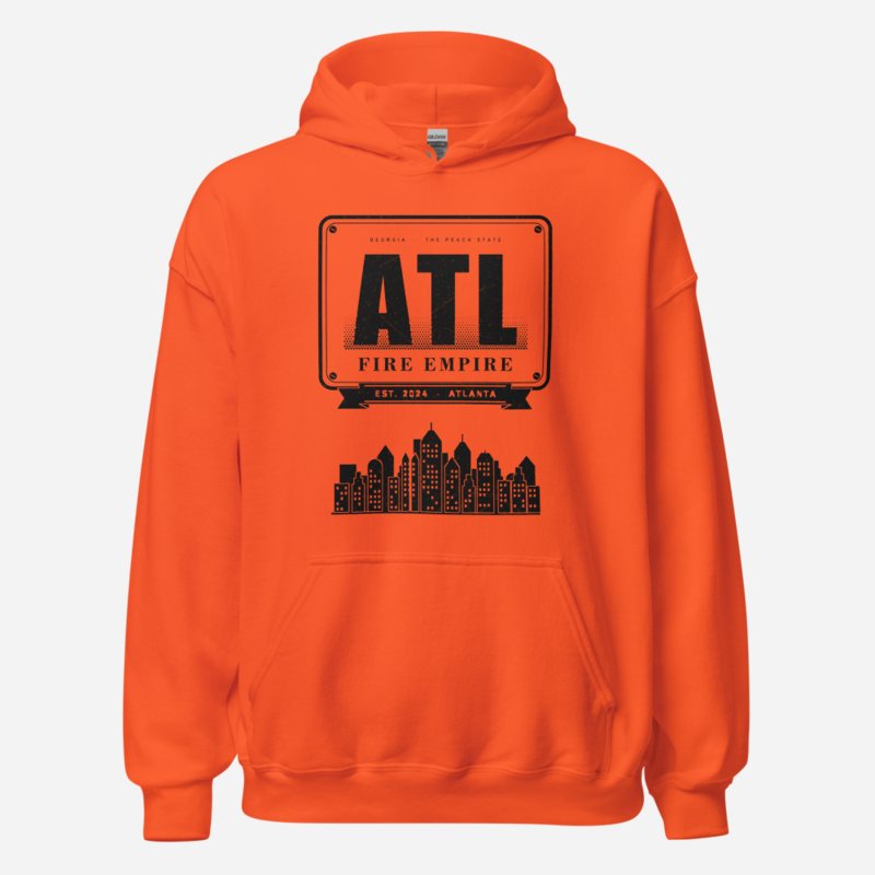 Fire Empire ATL Plate Empire Hoodie in Orange