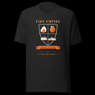Fire Empire Empire Of Fire Shield Empire Tee Black Heather
