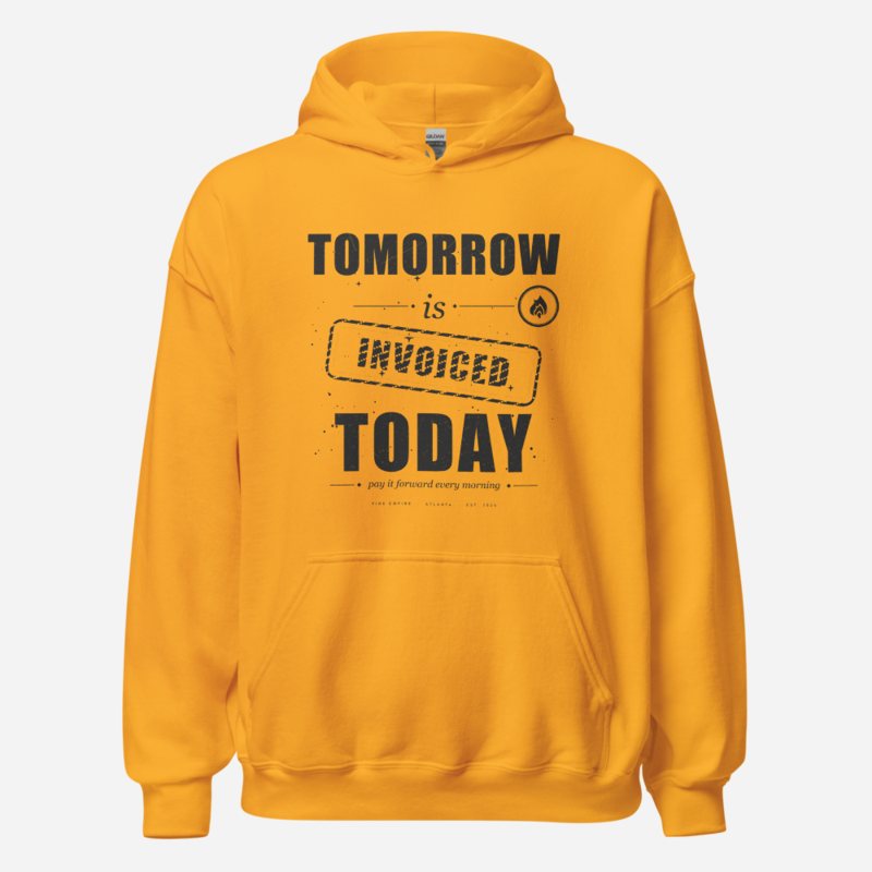 Fire Empire Tomorrow Is Invoiced Empire Hoodie in Gold