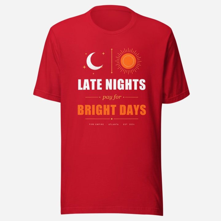 Fire Empire Late Nights Bright Days Empire Tee in Red