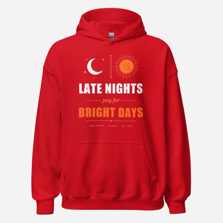 Fire Empire Late Nights Bright Days Empire Hoodie in Red