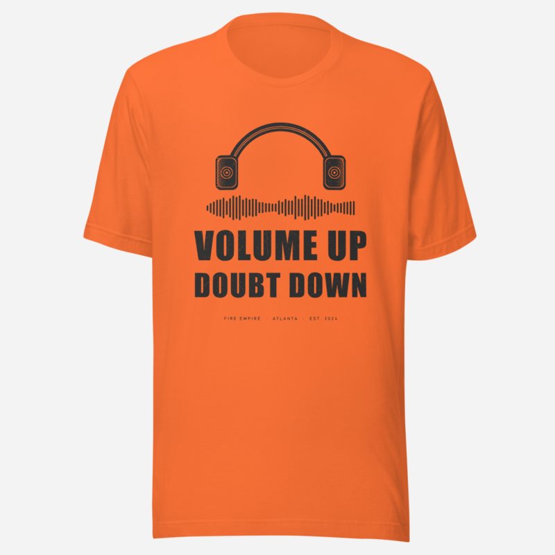 Fire Empire Volume Up Doubt Down Empire Tee in Orange