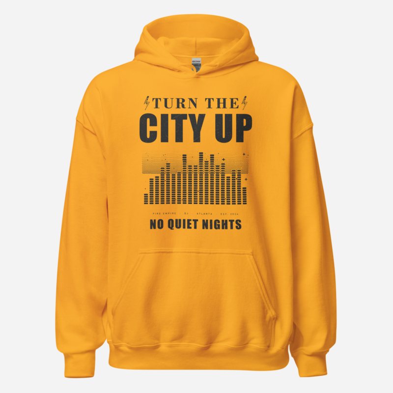 Fire Empire Turn The City Up Empire Hoodie in Gold