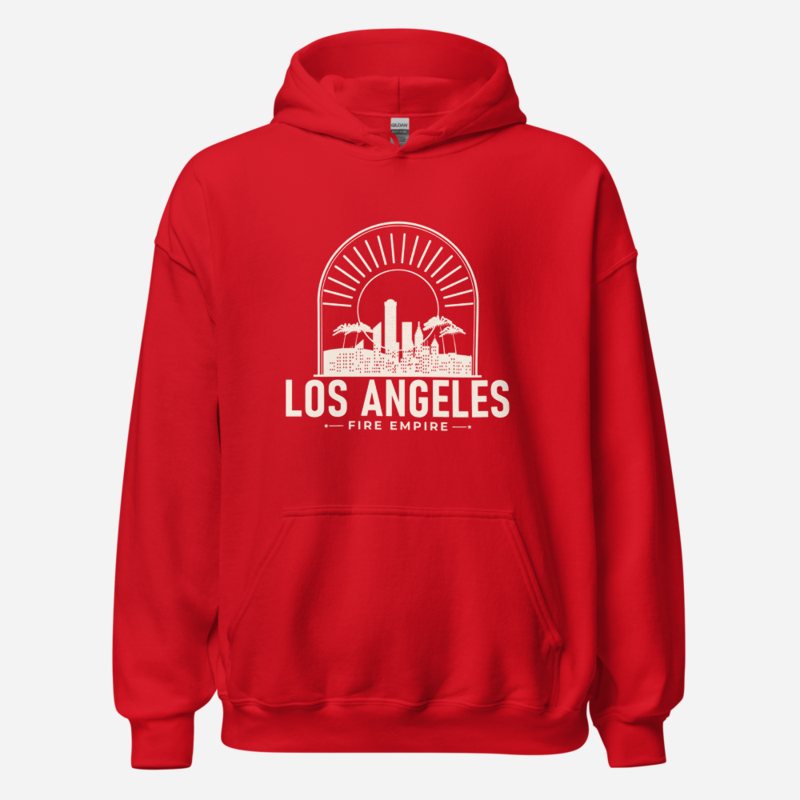 Fire Empire Los Angeles Skyline Hoodie Red