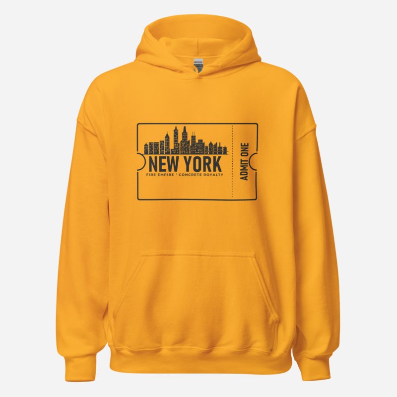 Fire Empire New York Ticket Hoodie Gold