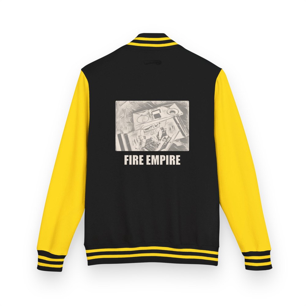 Fire Empire Broken Speakers B&W Varsity Jacket