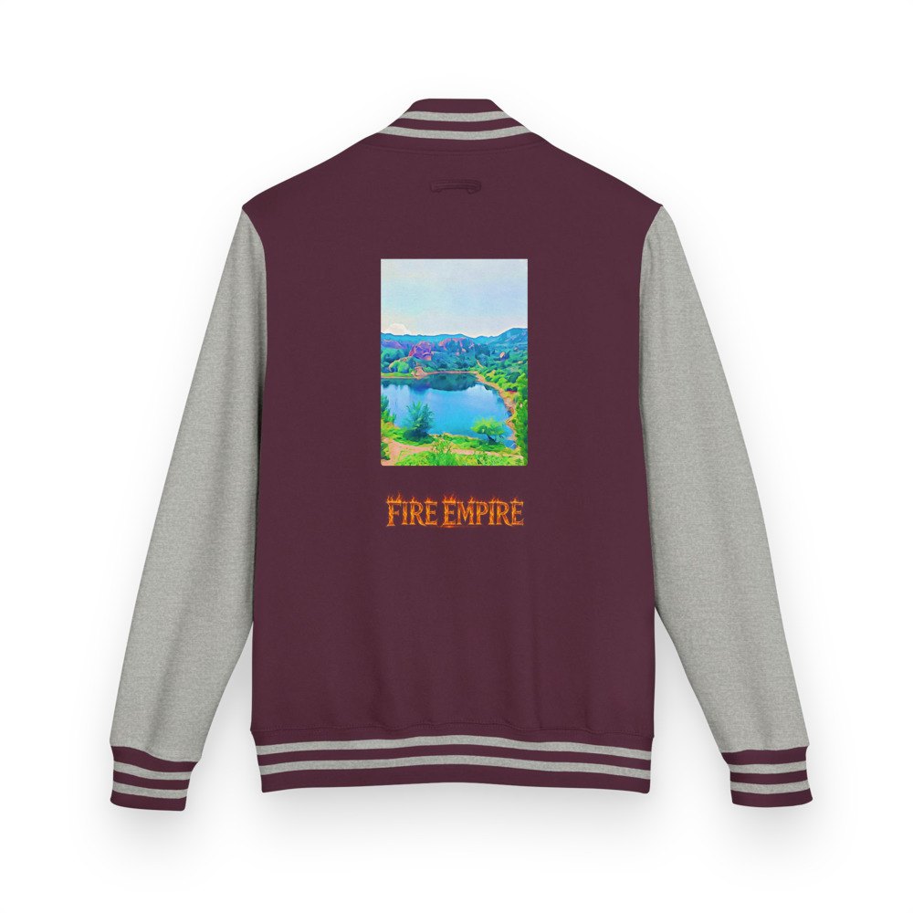 Fire Empire Lake View Varsity Jacket Burgundy/Heather Grey