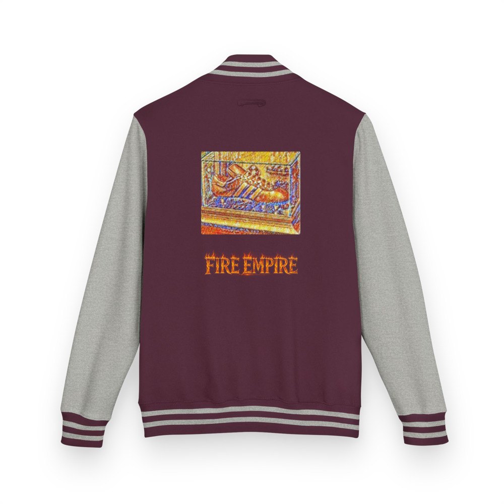 Fire Empire Mosaic Room Varsity Jacket Burgundy/Heather Grey