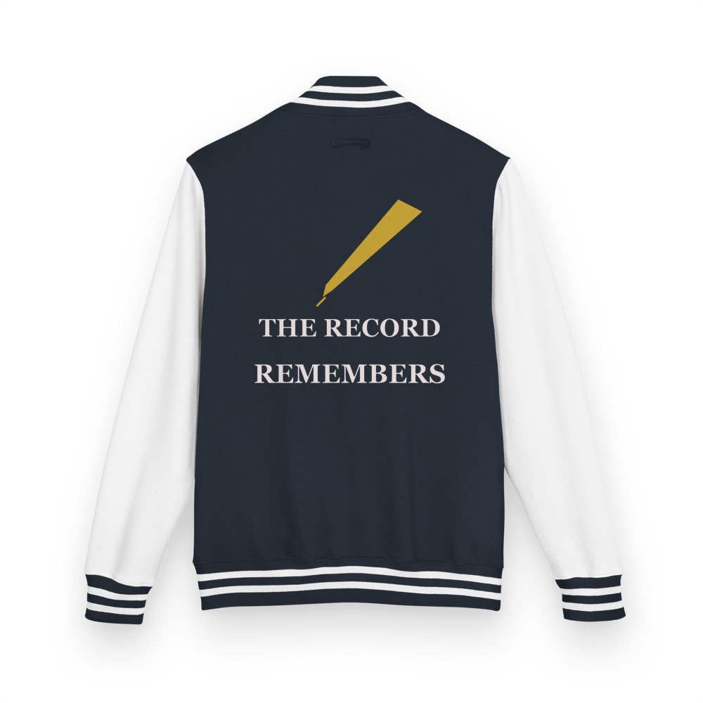 Evil Leaders The Record Remembers Varsity Jacket in Oxford Navy/Arctic White