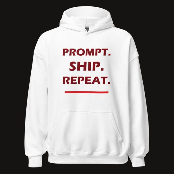 Strawberry Lemonade AI Prompt Ship Repeat Hoodie in White